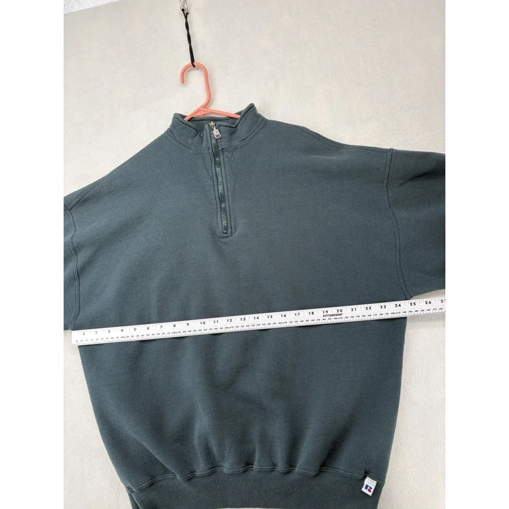 Russell Athletic Vintage Quarter Zip Pullover Sweatshirt Mens 2XL Blue 00099